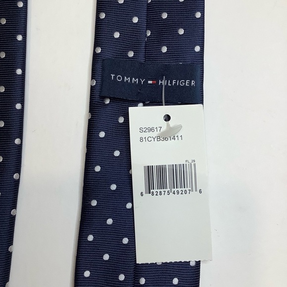 2/$30 TOMMY HILFIGER Navy/White Polka Dot Tie - Picture 9 of 11